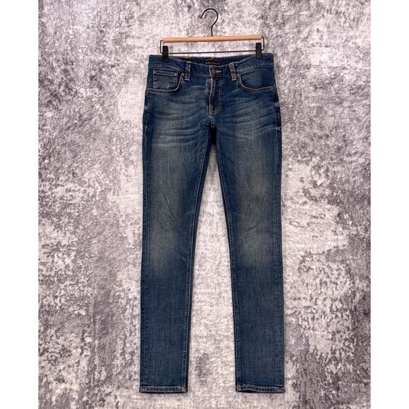 Nudie Jeans 31 x 32 Mens Tight Terry Double Indigo Organic Cotton Denim - Picture 1 of 8